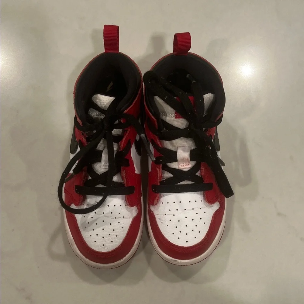 Nike Jordan Kids Red, Black, and White Sneakers